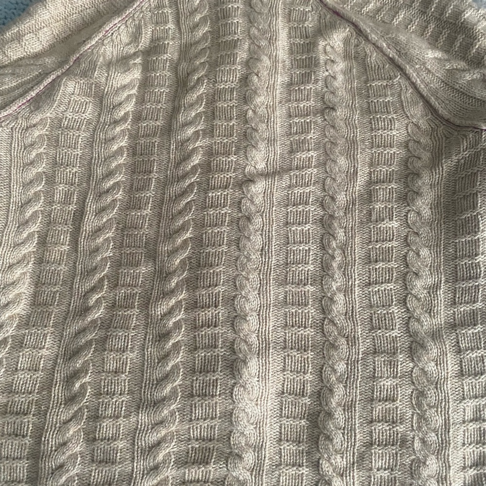 Banana Republic Tan Cable Knit Cardigan Sweater
